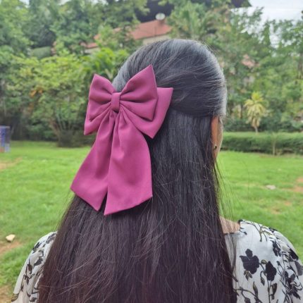 DARK MAUVE DOUBLE LAYER BOW